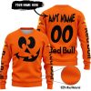 HALLOWEEN V4 – CUSTOM NAME – RED BULL – ORANGE - SWEATER UGLY