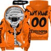 HALLOWEEN V4 – CUSTOM NAME – TRIUMPH – ORANGE - FLEECE ZIP HOODIE