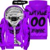 HALLOWEEN – CUSTOM NAME – FOX RACING – PURPLE - FLEECE ZIP HOODIE
