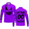HALLOWEEN – CUSTOM NAME – RED BULL – PURPLE - LONG SLEEVE POLO SHIRT