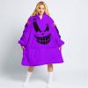 HALLOWEEN – CUSTOM NAME – RED BULL – PURPLE - OODIE BLANKET HOODIE
