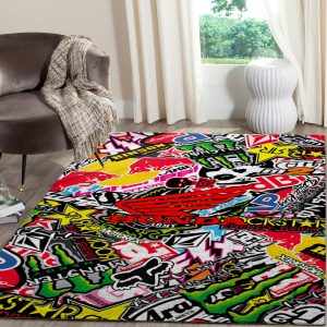 Fox racing roost rug, Fox racing silhouette rug, Fox racing dirtbike track rug