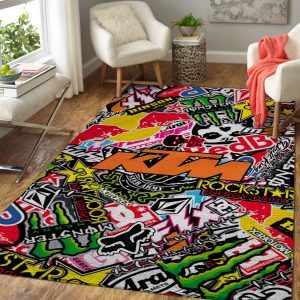Ktm wheelie rug, Ktm action rug, Ktm motocross-themed rug