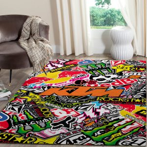 Ktm wheelie rug, Ktm action rug, Ktm motocross-themed rug