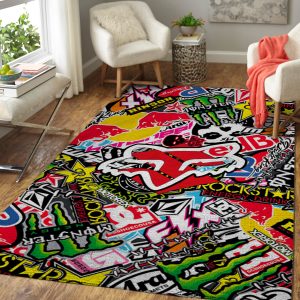 Fox racing dirtbike patterned rug, Fox racing wheelie rug, Fox racing mud rug