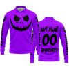 HALLOWEEN V1 – CUSTOM NAME – DUCATI – PURPLE - LONG SLEEVE POLO SHIRT