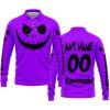 HALLOWEEN V1 – CUSTOM NAME – KAWASAKI – PURPLE - LONG SLEEVE POLO SHIRT