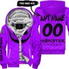 HALLOWEEN V1 – CUSTOM NAME – MONSTER ENERGY – PURPLE - FLEECE ZIP HOODIE