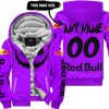 HALLOWEEN V1 – CUSTOM NAME – RED BULL – PURPLE - FLEECE ZIP HOODIE