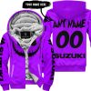 HALLOWEEN V1 – CUSTOM NAME – SUZUKI – PURPLE - FLEECE ZIP HOODIE