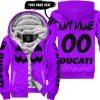 HALLOWEEN V2 – CUSTOM NAME – DUCATI – PURPLE - FLEECE ZIP HOODIE