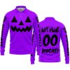 HALLOWEEN V2 – CUSTOM NAME – DUCATI – PURPLE - LONG SLEEVE POLO SHIRT