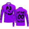 HALLOWEEN V4 – CUSTOM NAME – RED BULL – PURPLE - LONG SLEEVE POLO SHIRT