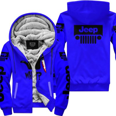 Cat What – Jeep – Blue - Fleece Zip Hoodie