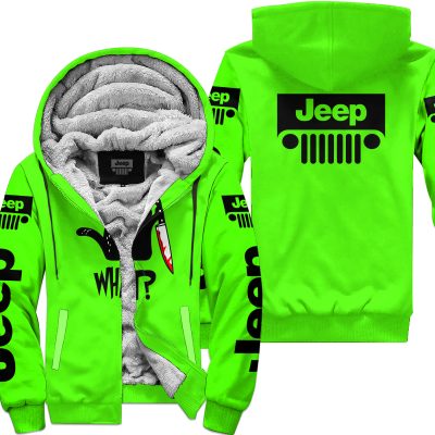 Cat What – Jeep – Green - Fleece Zip Hoodie
