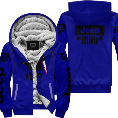 Cat What – Jeep – Navy - Fleece Zip Hoodie