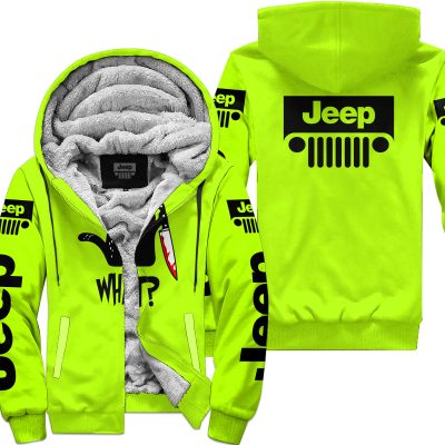 Cat What – Jeep – Neon - Fleece Zip Hoodie