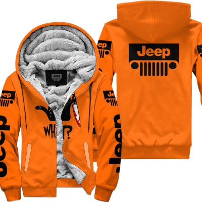 Cat What – Jeep – Orange - Fleece Zip Hoodie
