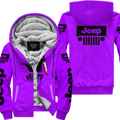 Cat What – Jeep – Purple - Fleece Zip Hoodie