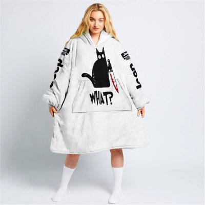 Cat What – Jeep – White - Oodie Blanket