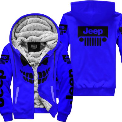 Halloween – Jeep – Blue - Fleece Zip Hoodie
