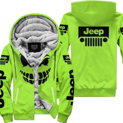 Halloween – Jeep – Green 1 - Fleece Zip Hoodie