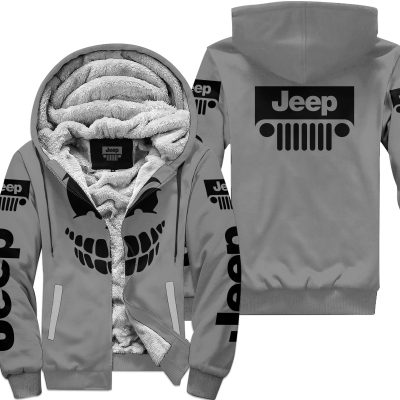 Halloween – Jeep – Grey - Fleece Zip Hoodie