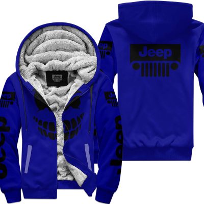 Halloween – Jeep – Navy - Fleece Zip Hoodie