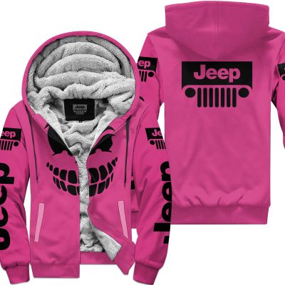 Halloween – Jeep – Pink 1 - Fleece Zip Hoodie