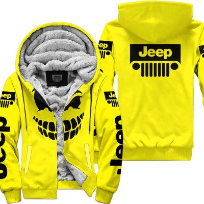 Halloween – Jeep – Yellow - Fleece Zip Hoodie
