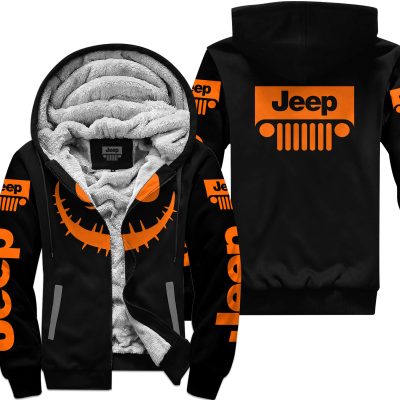Halloween V1 – Jeep – Black Orange - Fleece Zip Hoodie