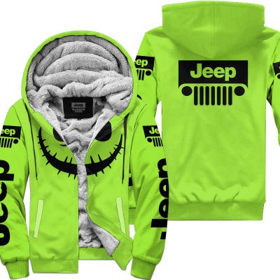 Halloween V1 – Jeep – Green 1 - Fleece Zip Hoodie