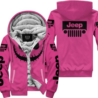 Halloween V1 – Jeep – Pink 1 - Fleece Zip Hoodie
