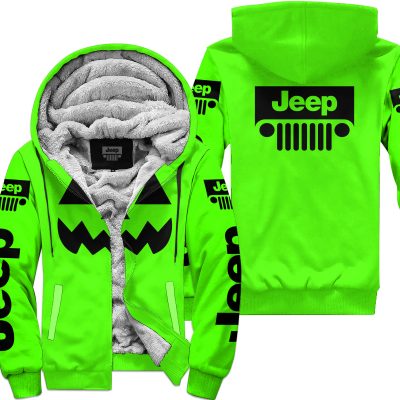 Halloween V2 – Jeep – Green - Fleece Zip Hoodie