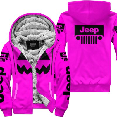 Halloween V2 – Jeep – Pink - Fleece Zip Hoodie
