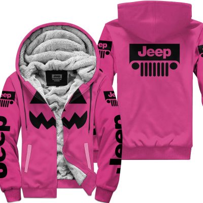 Halloween V2 – Jeep – Pink 1 - Fleece Zip Hoodie