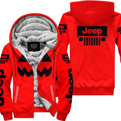 Halloween V2 – Jeep – Red - Fleece Zip Hoodie