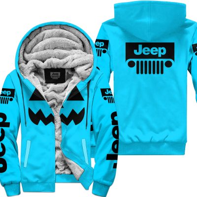 Halloween V2 – Jeep – Sky Blue - Fleece Zip Hoodie