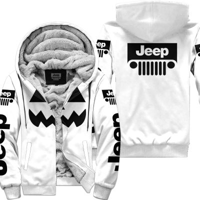 Halloween V2 – Jeep – White - Fleece Zip Hoodie