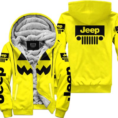 Halloween V2 – Jeep – Yellow - Fleece Zip Hoodie