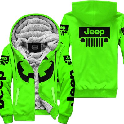 Halloween V3 – Jeep – Green - Fleece Zip Hoodie