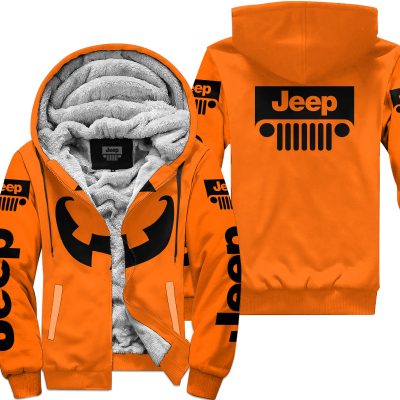 Halloween V3 – Jeep – Orange - Fleece Zip Hoodie
