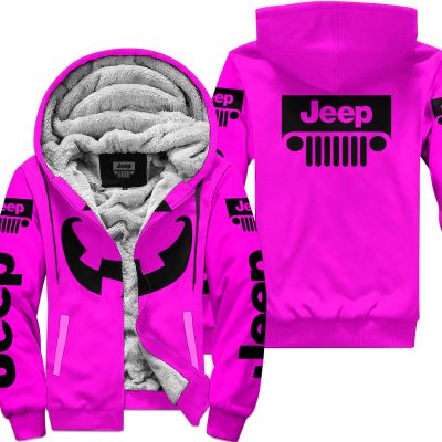 Halloween V3 – Jeep – Pink - Fleece Zip Hoodie