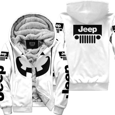 Halloween V3 – Jeep – White - Fleece Zip Hoodie
