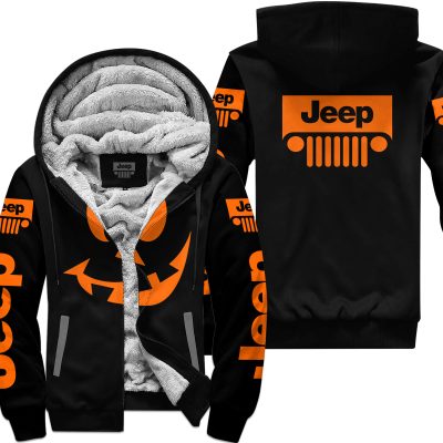 Halloween V4 – Jeep – Black Orange - Fleece Zip Hoodie