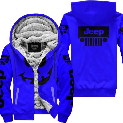 Halloween V4 – Jeep – Blue - Fleece Zip Hoodie