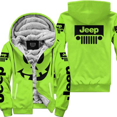 Halloween V4 – Jeep – Green 1 - Fleece Zip Hoodie