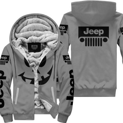 Halloween V4 – Jeep – Grey - Fleece Zip Hoodie