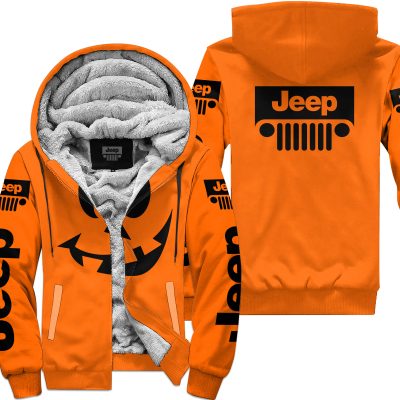 Halloween V4 – Jeep – Orange - Fleece Zip Hoodie