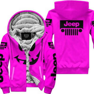 Halloween V4 – Jeep – Pink - Fleece Zip Hoodie